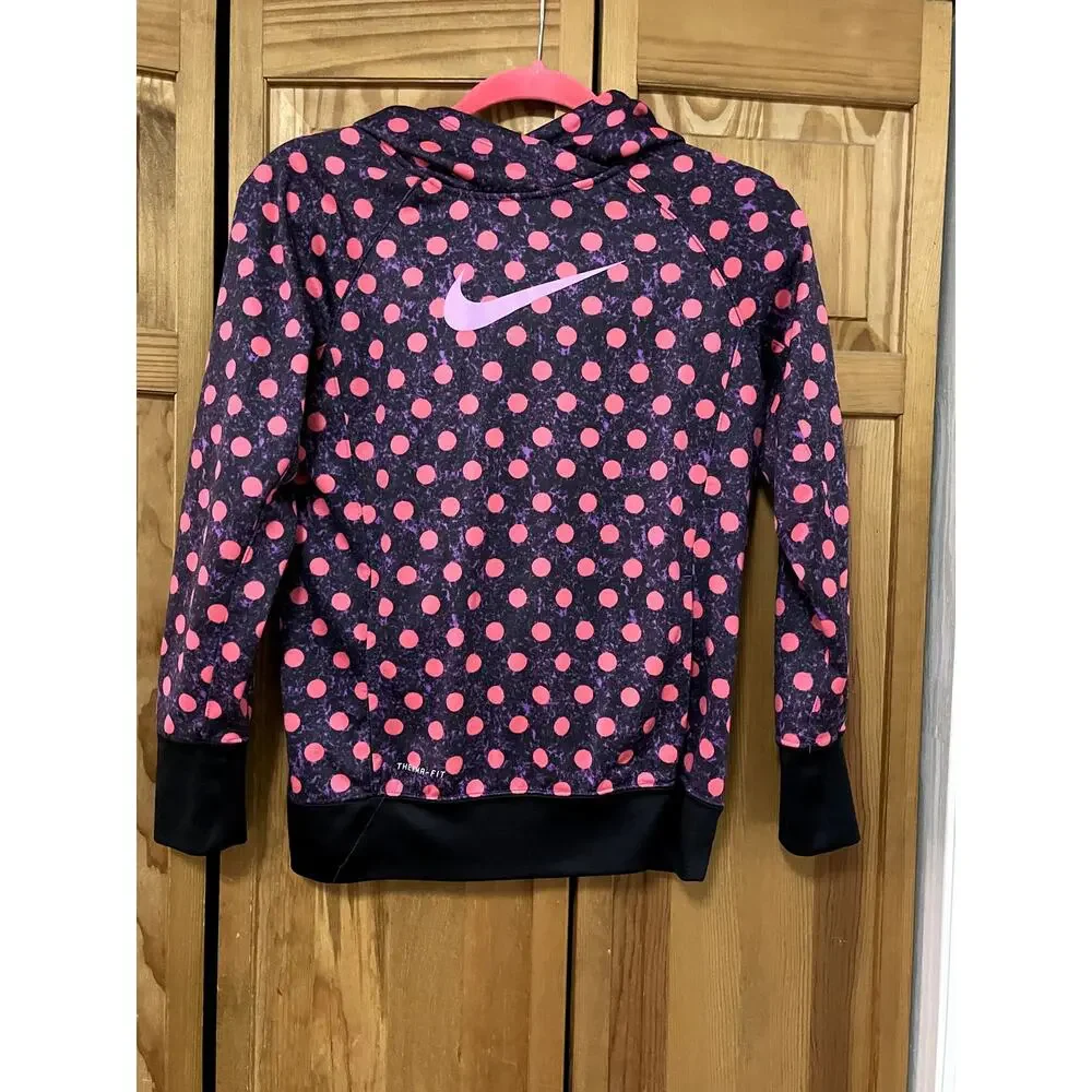 Nike‎ Therma-Fit Hoodie Pouch Purple/Pink Polka-Dot Youth XL